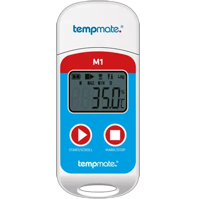 Tempmate M1 USB Temperatuur Datalogger – Herbruikbaar met display en PDF-rapport