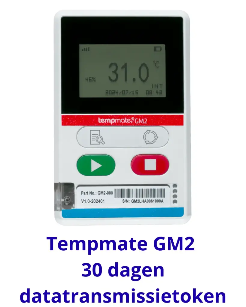 Tempmate GM2 30 day data tranmission token
