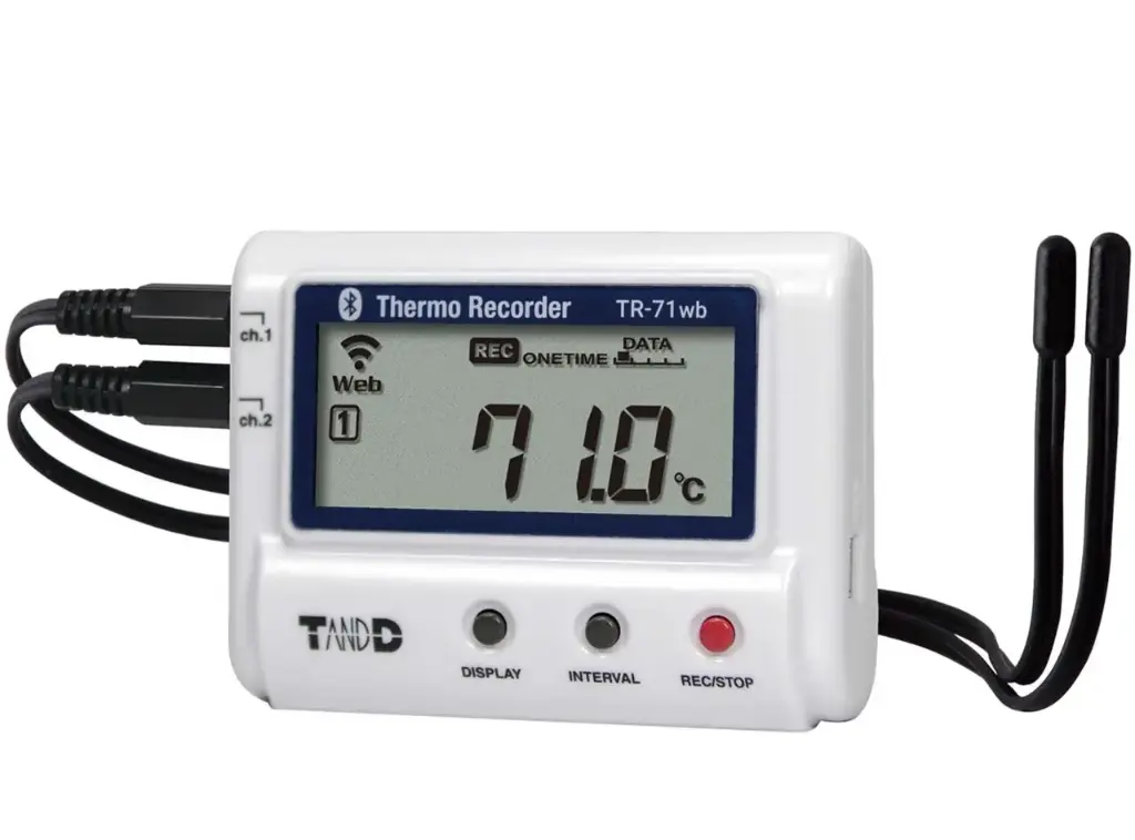 T&D TR-71A2 Wifi + Bluetooth Datalogger Temperatuur - 2 Externe Sensoren