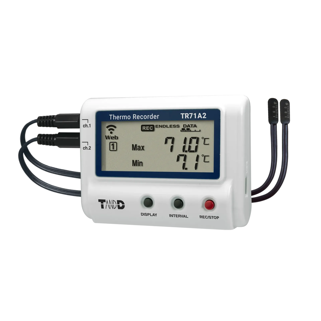 [6005] T&D TR-71A2 Wifi + Bluetooth Datalogger Temperatuur - 2 Externe Sensoren