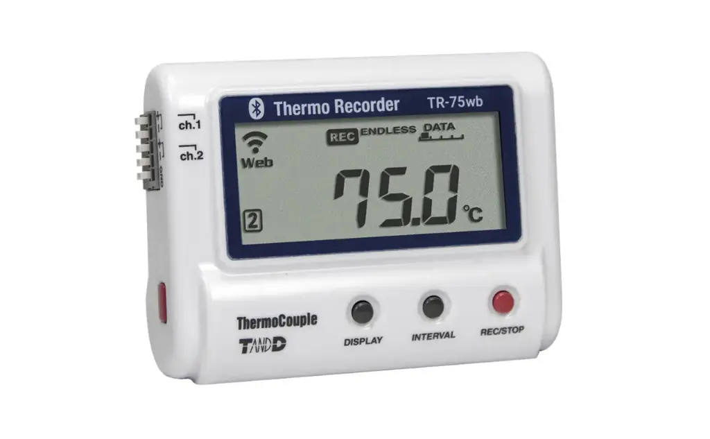 T&D TR-75A2 Wifi+Bluetooth Datalogger Temperatuur voor thermokoppels