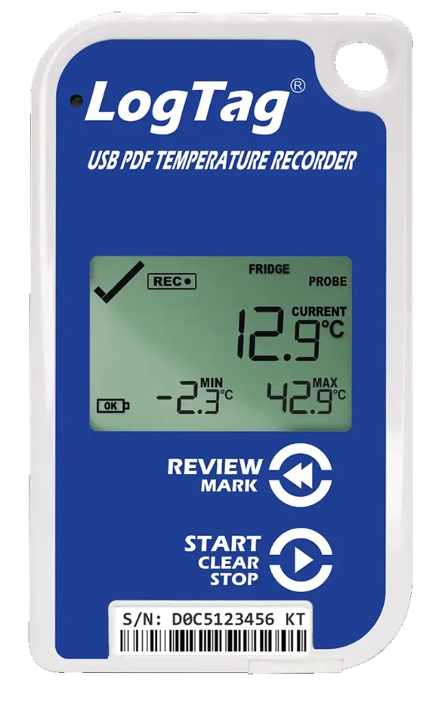 LogTag® TRED30-16U | Enregistreur de Température à Sonde Externe avec Écran LCD (USB-C)