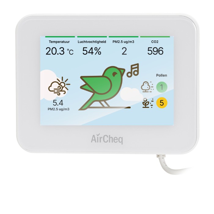 [2127] AirCheq Canairy Home Plus – Luchtkwaliteitsmeter incl. buitenlucht en pollen