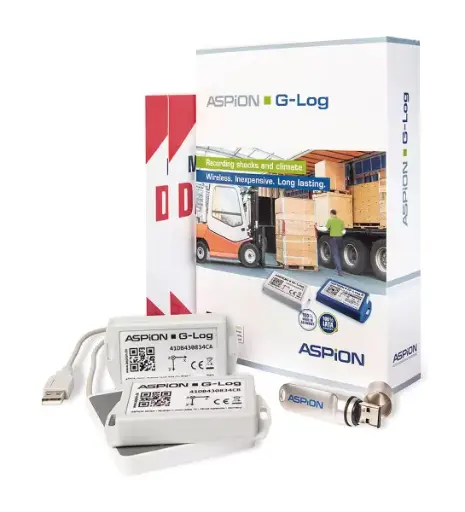 [1103] Aspion G-Log Starter Set – Enregistreur de Transport pour Chocs et Température